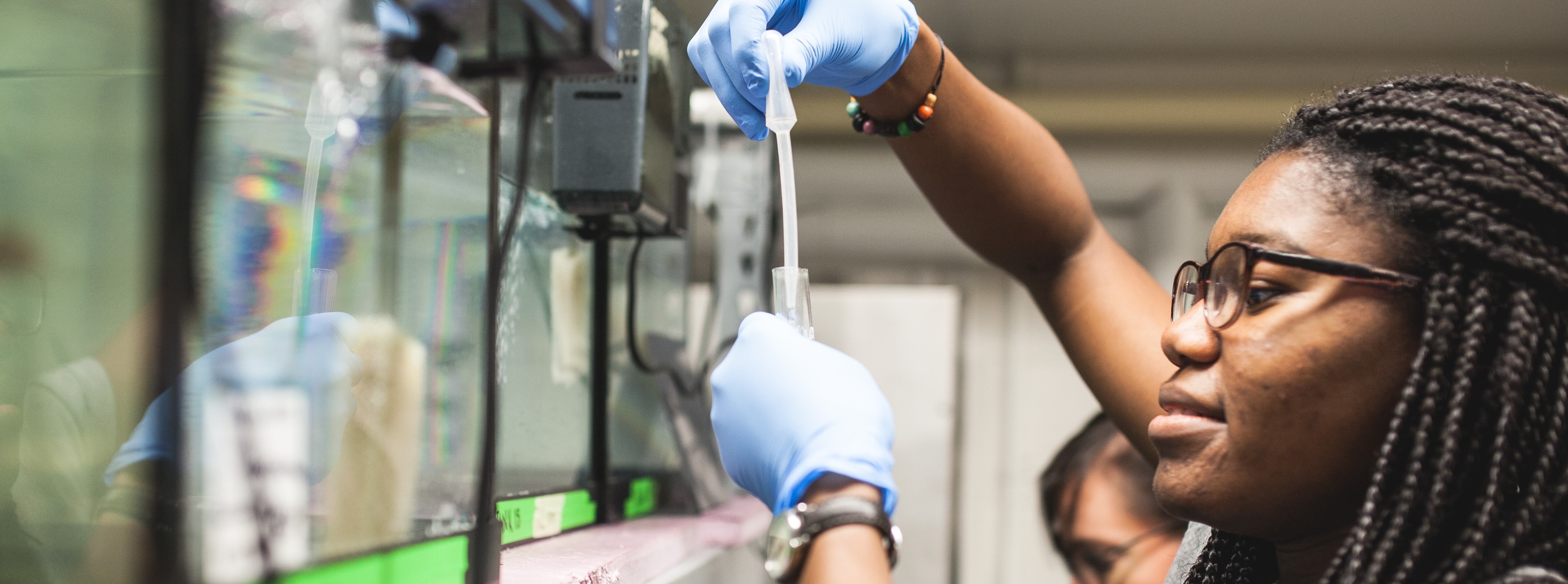 Student in lab