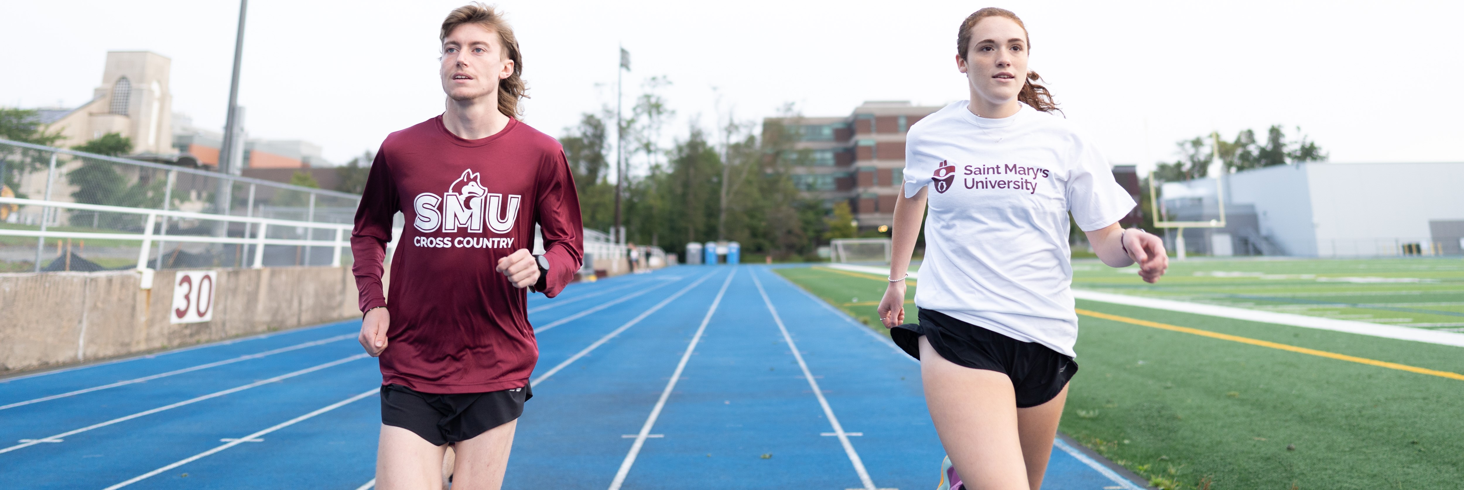 Students running