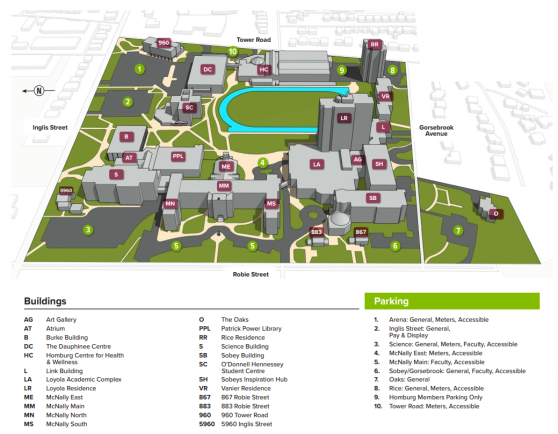 A map of the campus.